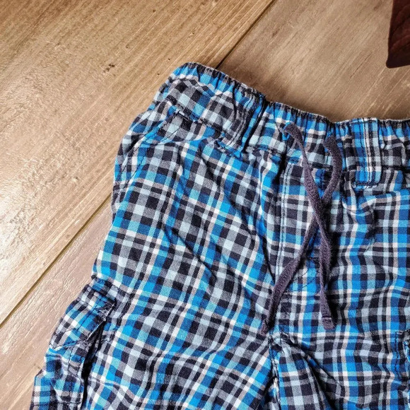 Gymboree Blue Plaid Casual Boy Shorts Size 3-6 Months EUC - Picture 2 of 7